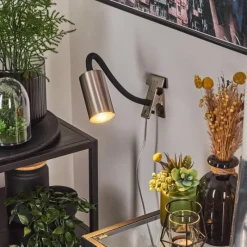 Luminaires Scandinaves-hofstein lampe â clipper Javel Nickel mat, Noir, 1 lumière