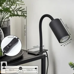 Luminaires Scandinaves-hofstein lampe â clipper Javel Noir, 1 lumière
