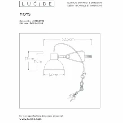 Luminaires Lucide lampe â clipper Lucide MOYS Noir, 1 lumière* Lampes À Poser
