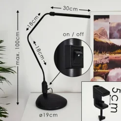 hofstein lampe â clipper Winnipeg LED Noir, 1 lumière* Lampes À Poser