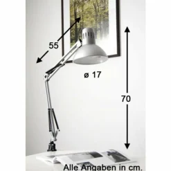 Luminaires Brilliant Lampe à pince Brilliant Hobby Acier inoxydable, Titane, 1 lumière* Lampes À Poser