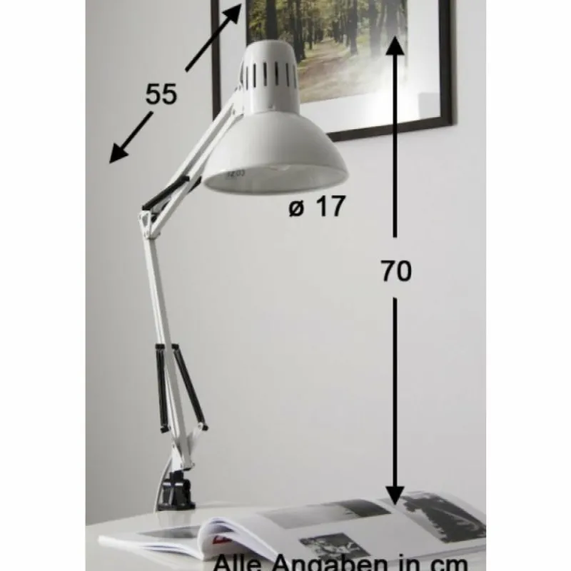 Luminaires Brilliant Lampe à pince Brilliant Hobby Blanc, 1 lumière* Lampes À Poser
