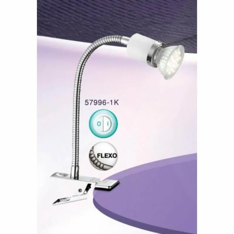 Luminaires Globo Lighting Lampe à pince Globo FINA Chrome, 1 lumière* Lampes À Poser