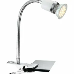 Luminaires Globo Lighting Lampe à pince Globo FINA Chrome, 1 lumière* Lampes À Poser