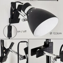 hofstein Lampe à pince Stranderott Chrome, Noir, 1 lumière