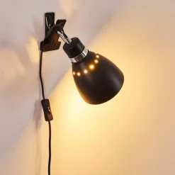 hofstein Lampe à pince Stranderott Chrome, Noir, 1 lumière