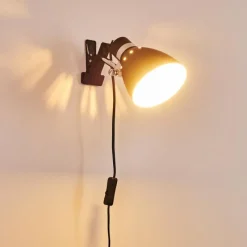 hofstein Lampe à pince Stranderott Chrome, Noir, 1 lumière