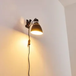 hofstein Lampe à pince Stranderott Chrome, Noir, 1 lumière