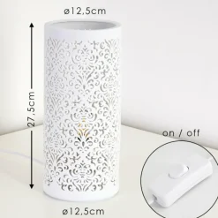 Luminaires Orientaux-hofstein Lampe à poser Aberjona Blanc, 1 lumière