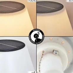 hofstein Lampe à poser Alcudia Solar LED Nickel mat, 10 lumières