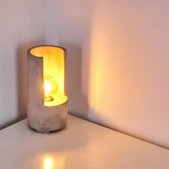 Luminaires Rustiques-hofstein Lampe à poser Amite Gris, 1 lumière