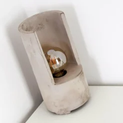 Luminaires Rustiques-hofstein Lampe à poser Amite Gris, 1 lumière