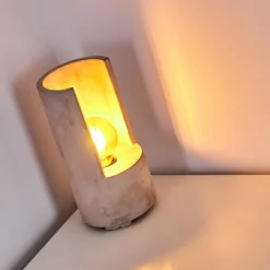 Luminaires Rustiques-hofstein Lampe à poser Amite Gris, 1 lumière