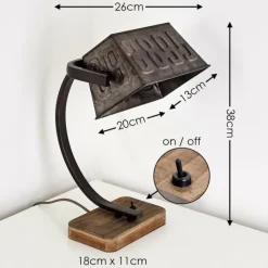 Luminaires Rustiques-hofstein Lampe à poser Anvik Brun, Gris, Rouille, 1 lumière