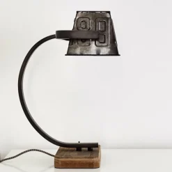 Luminaires Rustiques-hofstein Lampe à poser Anvik Brun, Gris, Rouille, 1 lumière