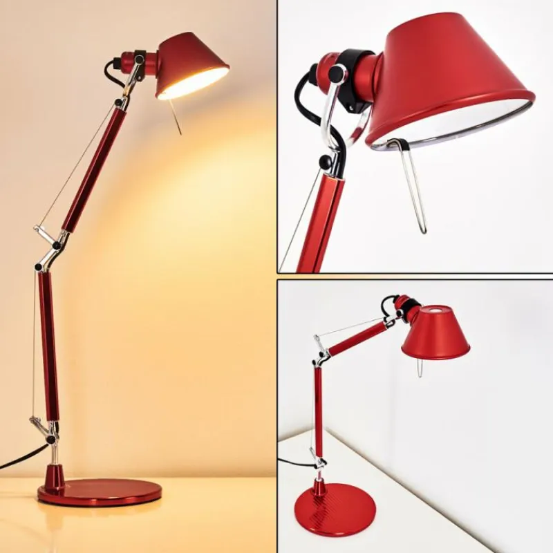 Lampe Design-Luminaires Artemide Lampe à poser Artemide TOLOMEO MICRO Rouge, 1 lumière