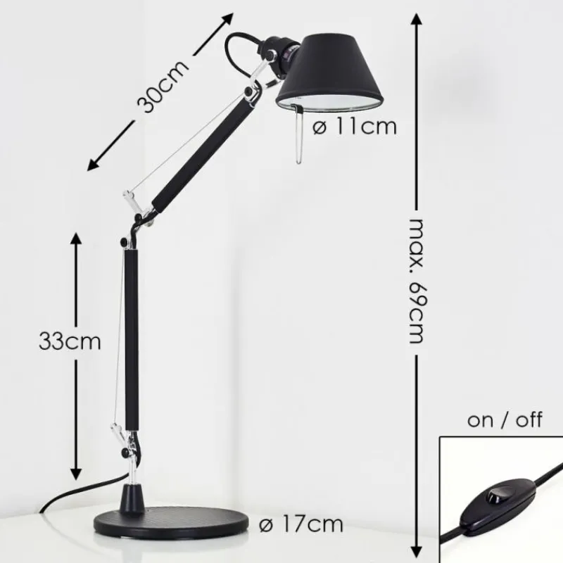 Lampe Design-Luminaires Artemide Lampe à poser Artemide TOLOMEO MICRO Noir, 1 lumière