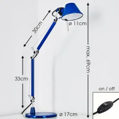 Lampe Design-Luminaires Artemide Lampe à poser Artemide TOLOMEO MICRO Bleu, 1 lumière