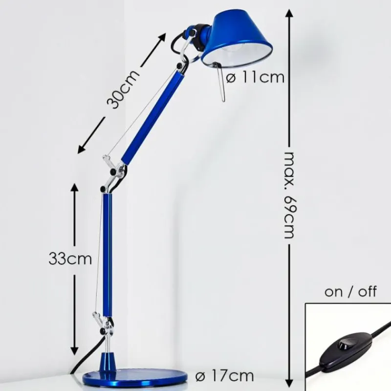 Lampe Design-Luminaires Artemide Lampe à poser Artemide TOLOMEO MICRO Bleu, 1 lumière