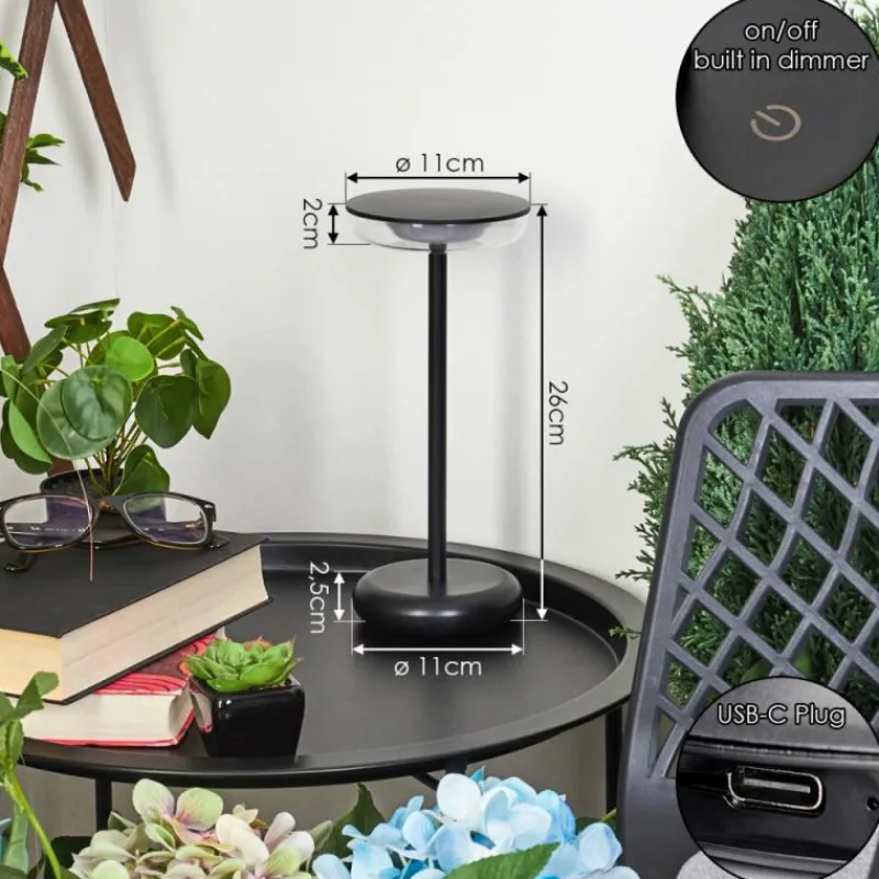 hofstein Lampe à poser Baigorrita LED Noir, 1 lumière