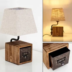 Lampes En Tissu-hofstein Lampe à poser Banister Brun, Rouille, 1 lumière