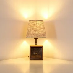 Lampes En Tissu-hofstein Lampe à poser Banister Brun, Rouille, 1 lumière