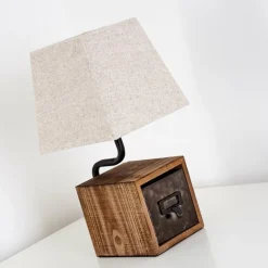 Lampes En Tissu-hofstein Lampe à poser Banister Brun, Rouille, 1 lumière