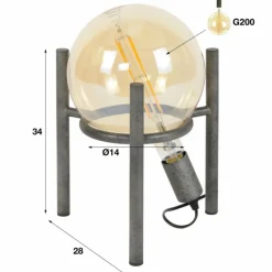Lampes Industrielles-hofstein Lampe à poser Boschoord Rouille, 1 lumière