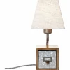 Lampes En Tissu-Luminaires Brilliant Lampe à poser Brilliant Casket Beige, Brun foncé, Zingué, 1 lumière