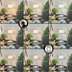 hofstein Lampe à poser Burzaco LED Blanc, 1 lumière, Changeur de couleurs