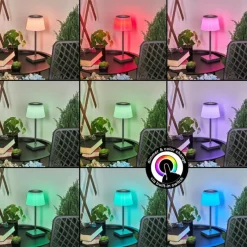 hofstein Lampe à poser Burzaco LED Anthracite, 1 lumière, Changeur de couleurs