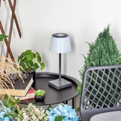 hofstein Lampe à poser Burzaco LED Anthracite, 1 lumière, Changeur de couleurs