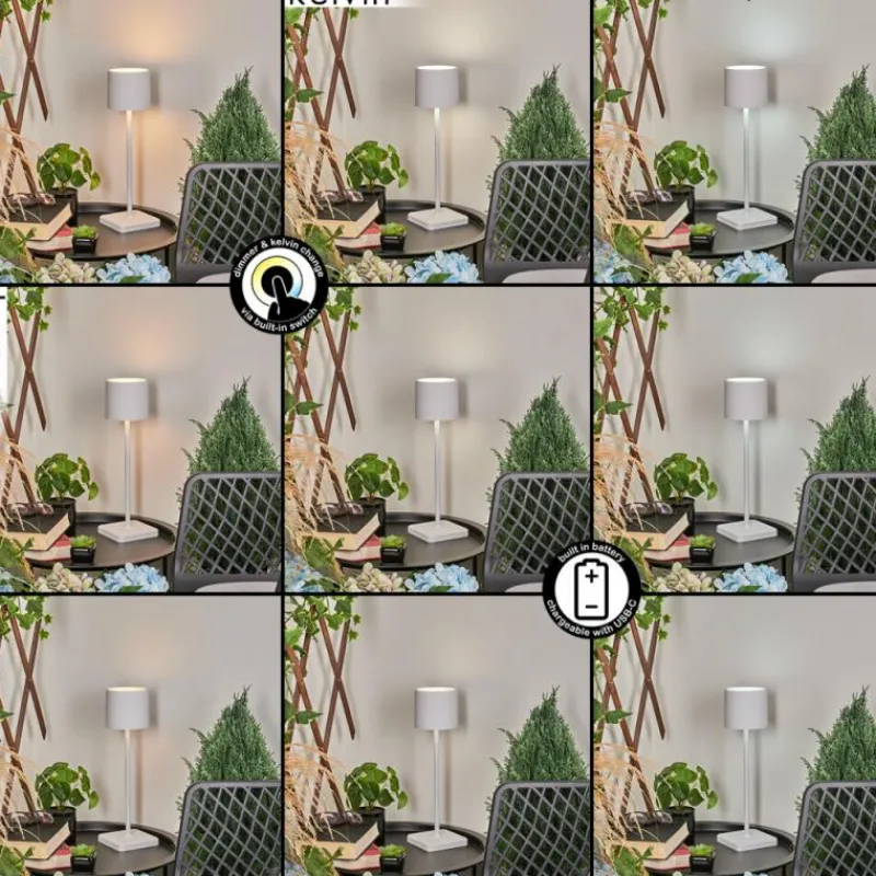 hofstein Lampe à poser Cajas LED Blanc, 1 lumière