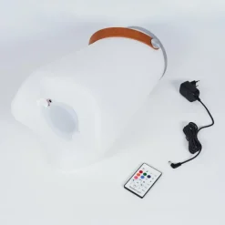 hofstein Lampe à poser Chilar LED Brun, Blanc, 1 lumière, Télécommandes, Changeur de couleurs