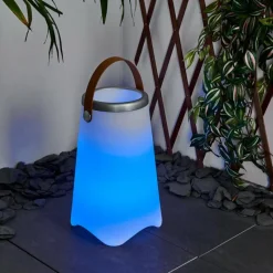 hofstein Lampe à poser Chilar LED Brun, Blanc, 1 lumière, Télécommandes, Changeur de couleurs