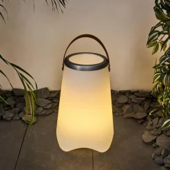 hofstein Lampe à poser Chilar LED Brun, Blanc, 1 lumière, Télécommandes, Changeur de couleurs