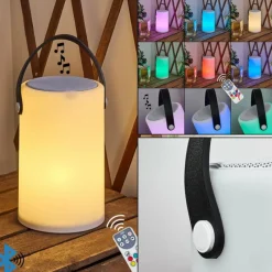 hofstein Lampe à poser Chilar LED Noir, Blanc, 1 lumière, Télécommandes, Changeur de couleurs