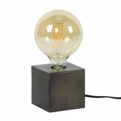 Lampes Vintages & Rétros-hofstein Lampe à poser DEDEMSVAART Nickel mat, Noir, 1 lumière