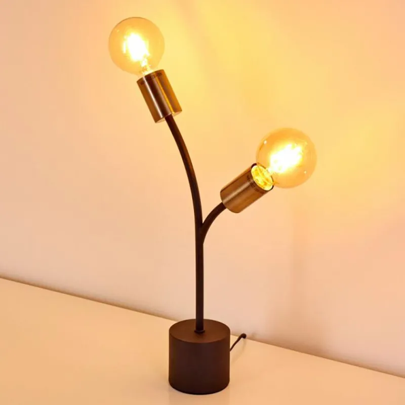 Lampes Dorées-hofstein Lampe à poser Duvin Noir doré, 2 lumières