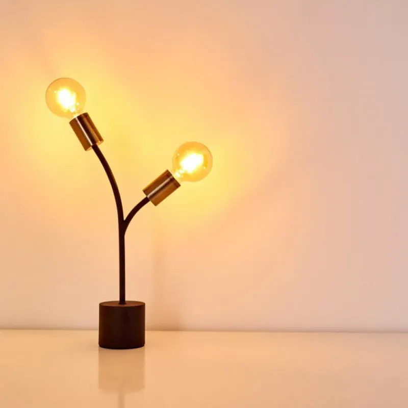 Lampes Dorées-hofstein Lampe à poser Duvin Noir doré, 2 lumières