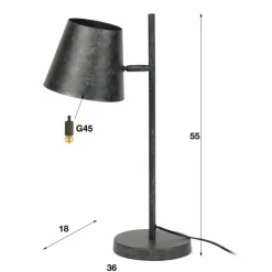Lampes Industrielles-hofstein Lampe à poser Dwingeloo Anthracite, 1 lumière