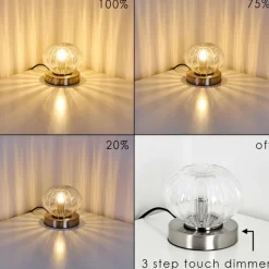 hofstein Lampe à poser Edane LED Nickel mat, 1 lumière