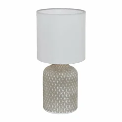 Lampes En Tissu-Luminaires Eglo Lampe à poser Eglo BELLARIVA Gris, 1 lumière