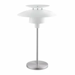 Luminaires Eglo Lampe à poser EGLO BRENDA Nickel mat, Blanc, 1 lumière* Lampes À Poser