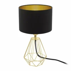 Lampes En Tissu-Luminaires Eglo Lampe à poser Eglo CARLTON 2 Laiton, 1 lumière