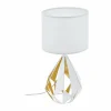 Lampes En Tissu-Luminaires Eglo Lampe à poser EGLO CARLTON Or, Blanc, 1 lumière