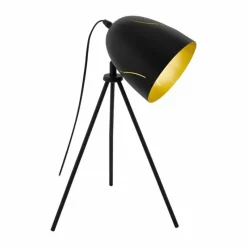 Lampes Dorées-Luminaires Eglo Lampe à poser EGLO HUNNINGHAM Or, Noir, 1 lumière