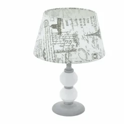 Lampes En Tissu-Luminaires Eglo Lampe à poser EGLO LARACHE Gris, Blanc, 1 lumière