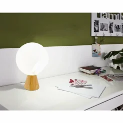 Lampes En Bois-Luminaires Eglo Lampe à poser EGLO MAMBLAS Brun, 1 lumière