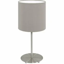 Lampes En Tissu-Luminaires Eglo Lampe à poser Eglo PASTERI Nickel mat, 1 lumière